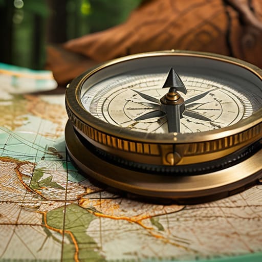 Learning how to use a map and compass.